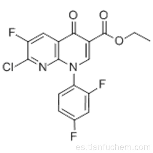 Ácido 1,8-naftiridina-3-carboxílico, 7-cloro-1- (2,4-difluorofenil) -6-fluoro-1,4-dihidro-4-oxo, etil éster CAS 100491-29-0